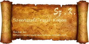 Szentgyörgyi Kabos névjegykártya